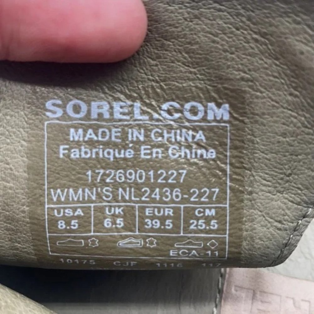 SOREL | Addington Pebble Silver Sage Leather Sandal Block Heel Size 8.5 - Picture 6 of 8